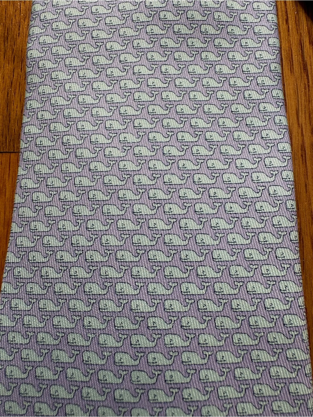 Vineyard Vines Men’s Silk Tie Lavender Blue Green Whale Print Made in USA